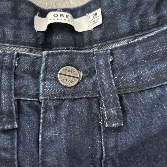 Obey The Siren Wide Leg Dark Wash Jeans Size 28 - Picture 8 of 9